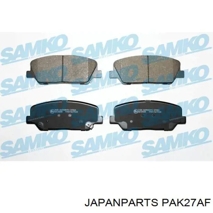 Klocki hamulcowe przednie tarczowe Japan Parts PAK27AF cena, od 25,44 USD