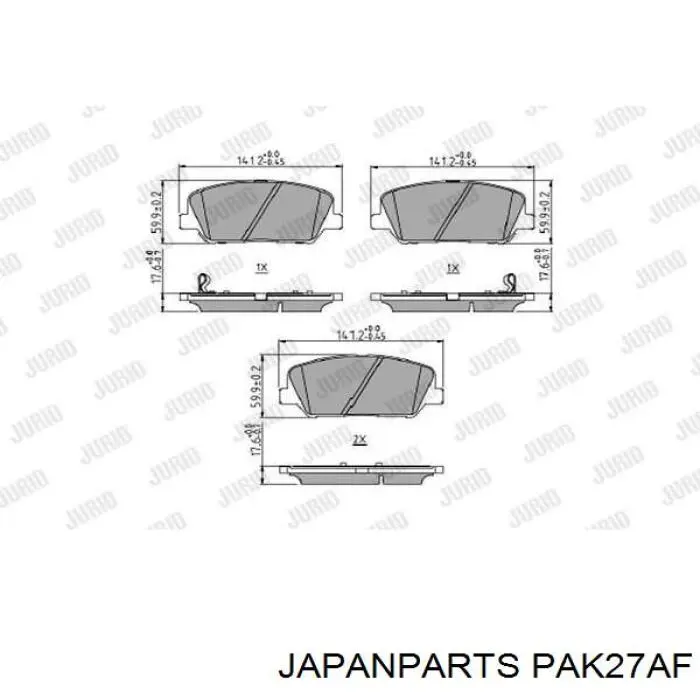 Do koszyka PAK27AF Japan Parts Klocki hamulcowe przednie tarczowe