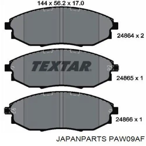 Klocki hamulcowe przednie tarczowe Japan Parts PAW09AF cena, od 25,75 USD