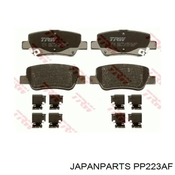 Do koszyka PP223AF Japan Parts Okładziny (klocki) do hamulców tarczowych tylne