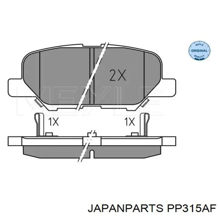 Okładziny (klocki) do hamulców tarczowych tylne Japan Parts PP315AF cena, od 22,91 USD