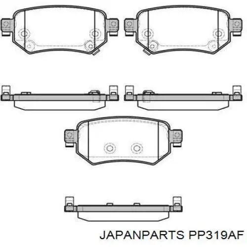 Do koszyka PP319AF Japan Parts Okładziny (klocki) do hamulców tarczowych tylne