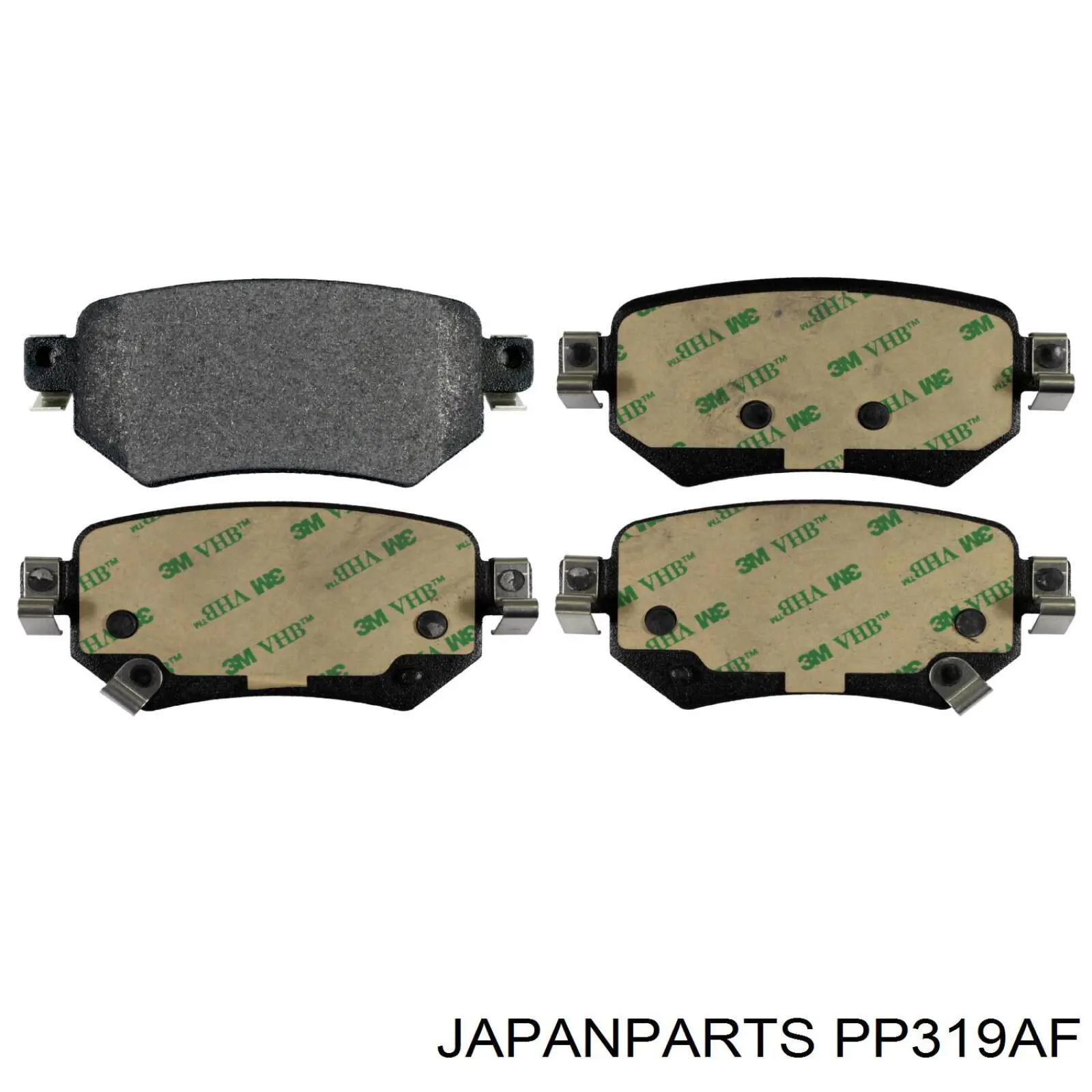 PP-319AF Japan Parts okładziny (klocki do hamulców tarczowych tylne)