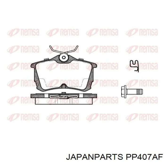 Do koszyka PP407AF Japan Parts Okładziny (klocki) do hamulców tarczowych tylne