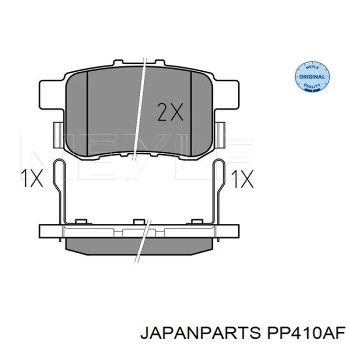 Okładziny (klocki) do hamulców tarczowych tylne Japan Parts PP410AF cena, od 17,15 USD