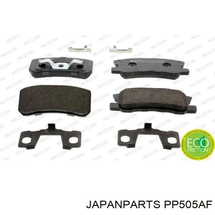 Okładziny (klocki) do hamulców tarczowych tylne Japan Parts PP505AF cena, od 20,42 USD