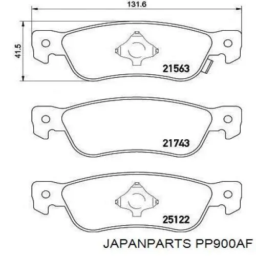 Do koszyka PP900AF Japan Parts Okładziny (klocki) do hamulców tarczowych tylne