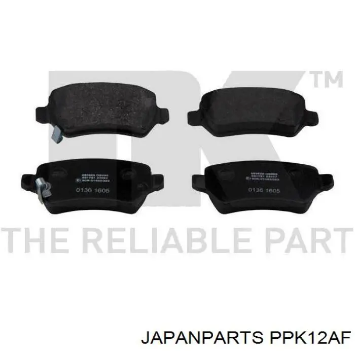 Okładziny (klocki) do hamulców tarczowych tylne Japan Parts PPK12AF cena, od 19,21 USD