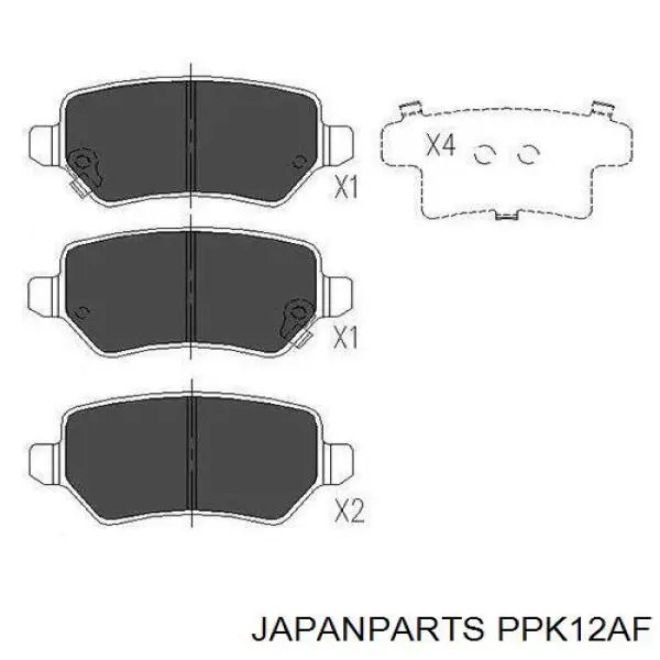 Do koszyka PPK12AF Japan Parts Okładziny (klocki) do hamulców tarczowych tylne