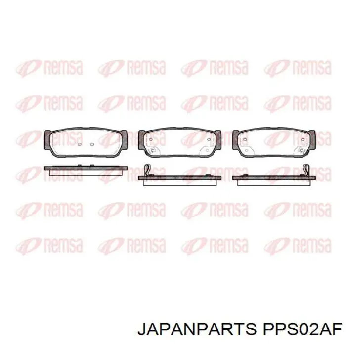 Do koszyka PPS02AF Japan Parts Okładziny (klocki) do hamulców tarczowych tylne