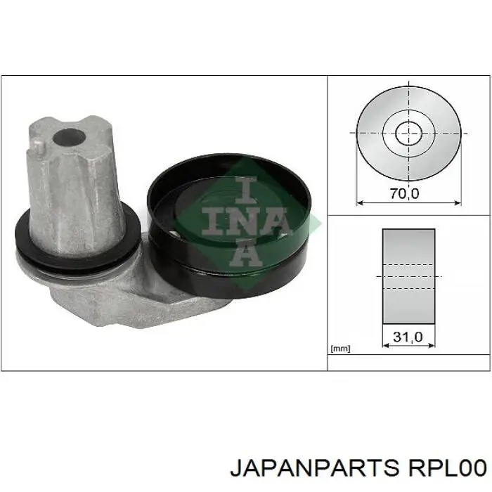 Rolka napinacza paska napędowego Japan Parts RPL00 cena, od 21,17 USD