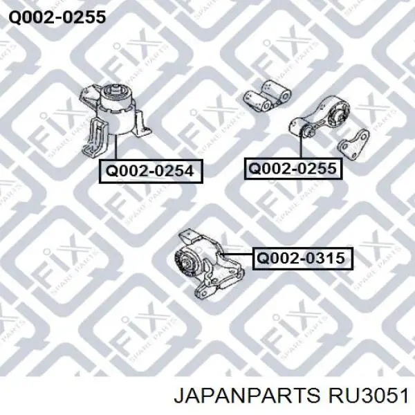 Do koszyka RU3051 Japan Parts Poduszka (podpora) silnika tylna