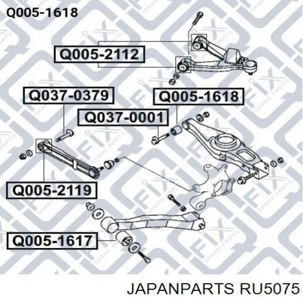 Silentblock wahacza tylnego dolnego Japan Parts RU5075 cena, od 11,97 USD