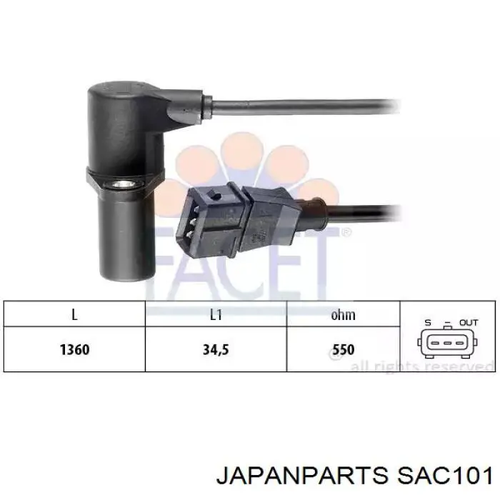 Do koszyka SAC101 Japan Parts Czujnik położenia wału korbowego