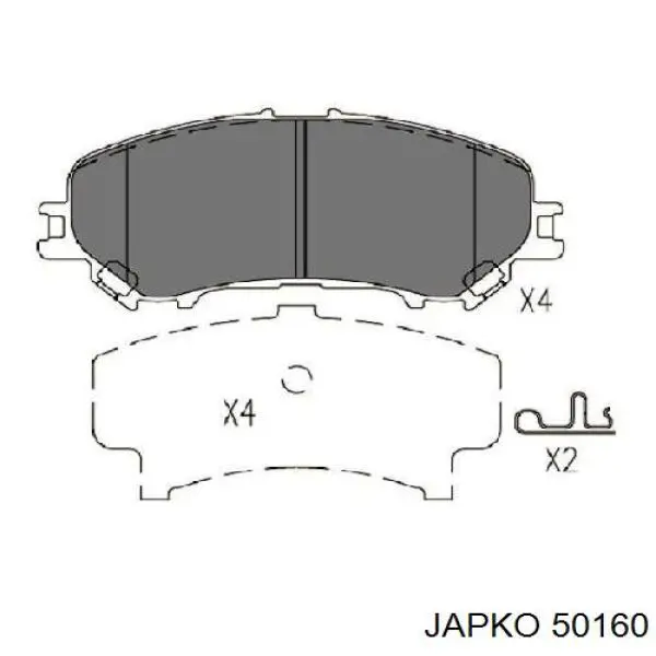 50160 Japko klocki hamulcowe przednie tarczowe