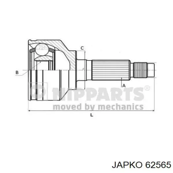 Półoś napędowa przednia prawa Japko 62565 cena, od 113,75 USD