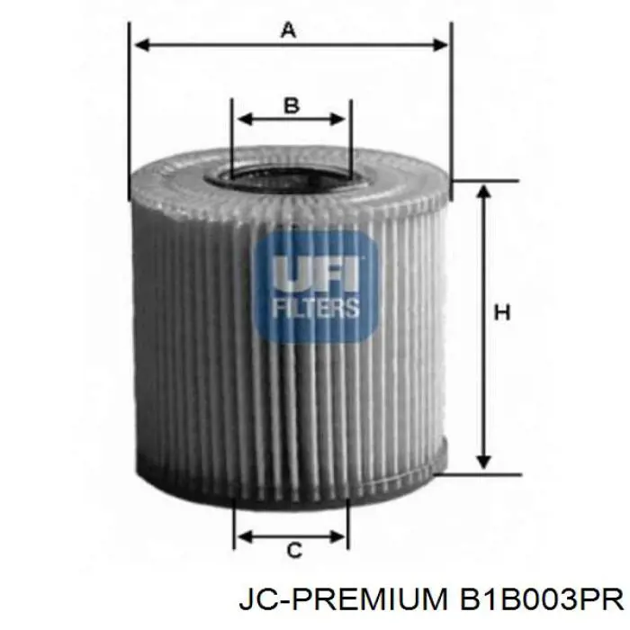 Filtr oleju B1B003PR JC Premium