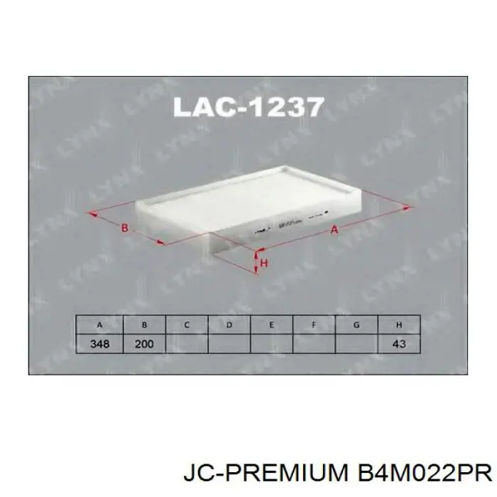 Filtr kabiny B4M022PR JC Premium