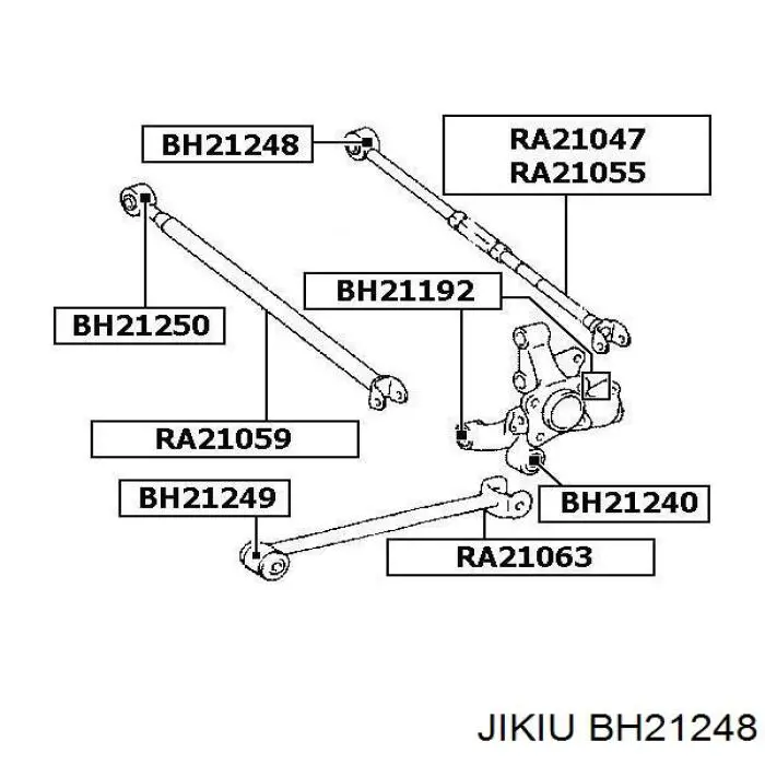 BH21248 Jikiu silentblock tylnego wahacza poprzecznego