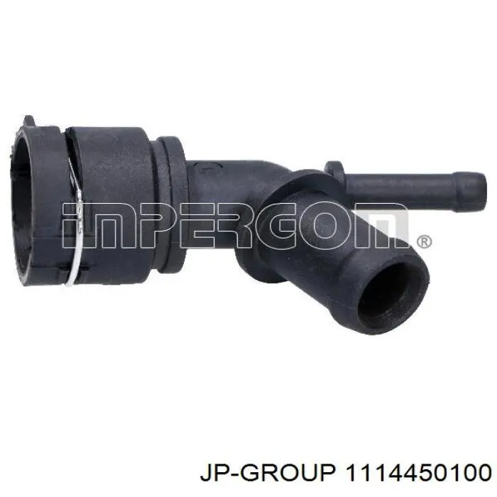 Do koszyka 1114450100 JP Group Kołnierz przewodu płynu chłodzącego (wg kodów 6Q0122291F i 1J0121619A VAG)
