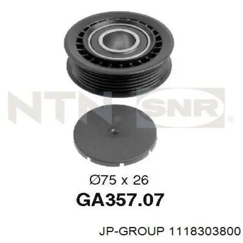 Rolka napinacza paska napędowego JP Group 1118303800 cena, od 23,90 USD
