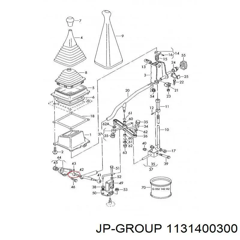 Do koszyka 1131400300 JP Group Tuleja mechanizmu zmiany biegów