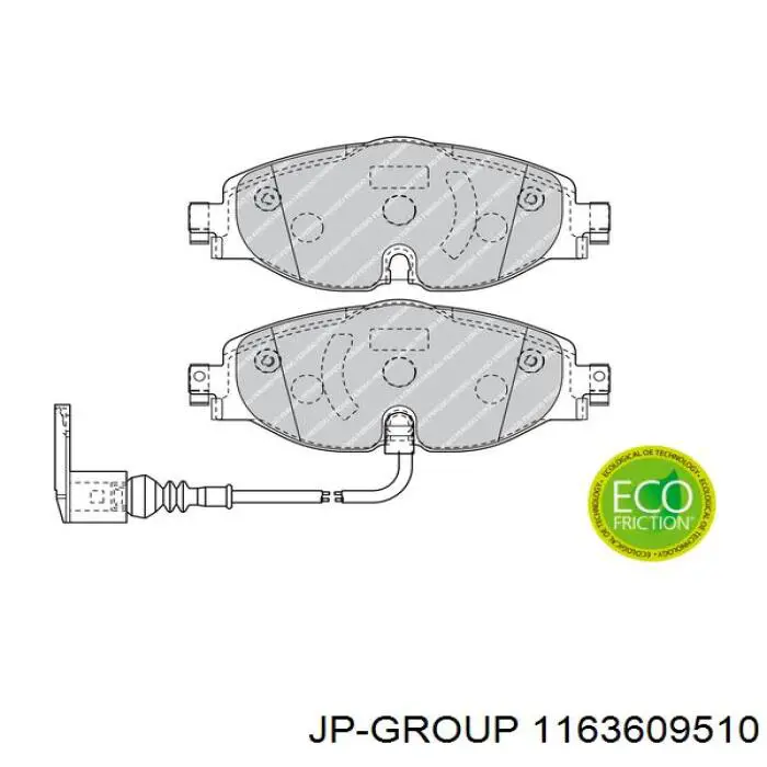 1163609510 JP Group klocki hamulcowe przednie tarczowe