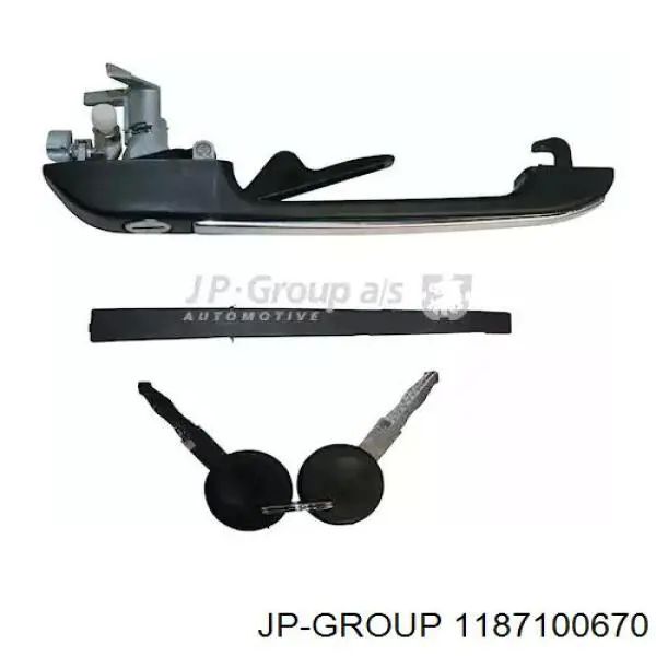 Klamka drzwi przednich zewnętrzna lewa JP Group 1187100670 cena, od 12,89 USD