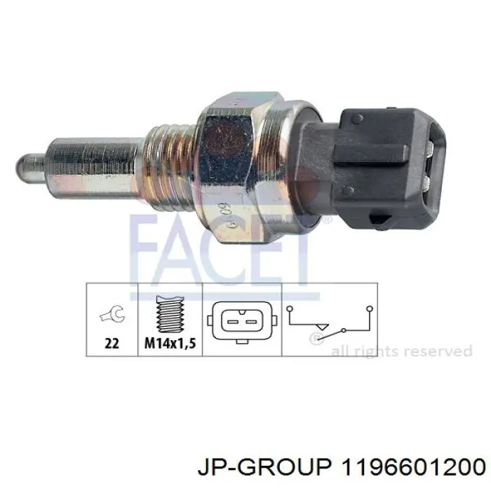 Czujnik włączania światła cofania JP Group 1196601200 cena, od 10,07 USD