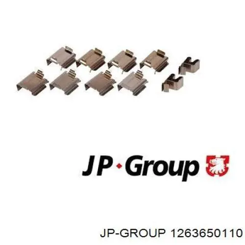 Do koszyka 1263650110 JP Group Zestaw sprężynek do mocowania klocków tarczowych przednich