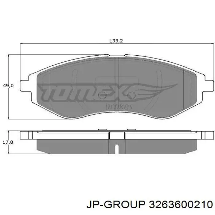 Klocki hamulcowe przednie tarczowe JP Group 3263600210 cena, od 15,06 USD