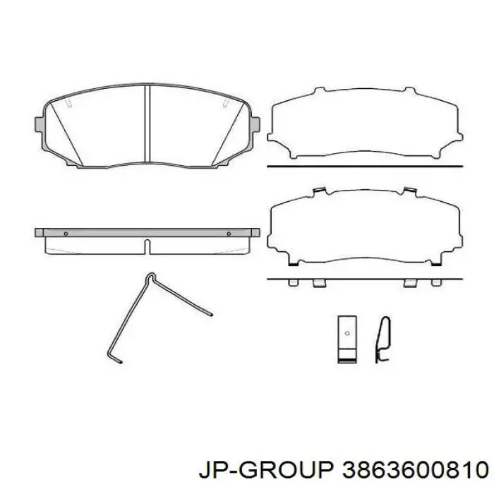 3863600810 JP Group klocki hamulcowe przednie tarczowe