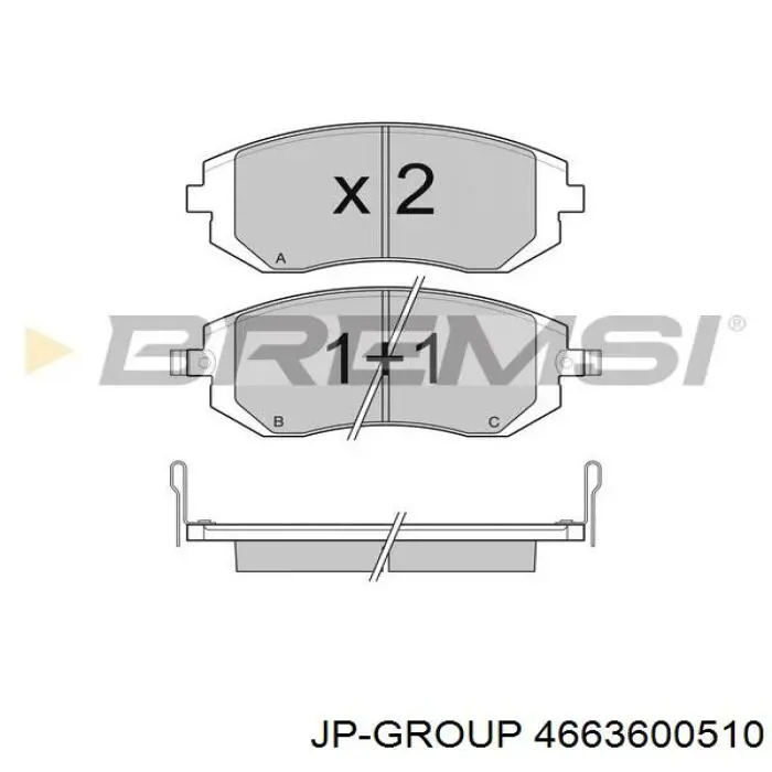 Klocki hamulcowe przednie tarczowe JP Group 4663600510 cena, od 25,35 USD