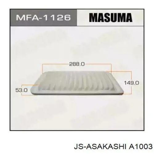 Filtr powietrza JS Asakashi A1003 cena, od 8,11 USD
