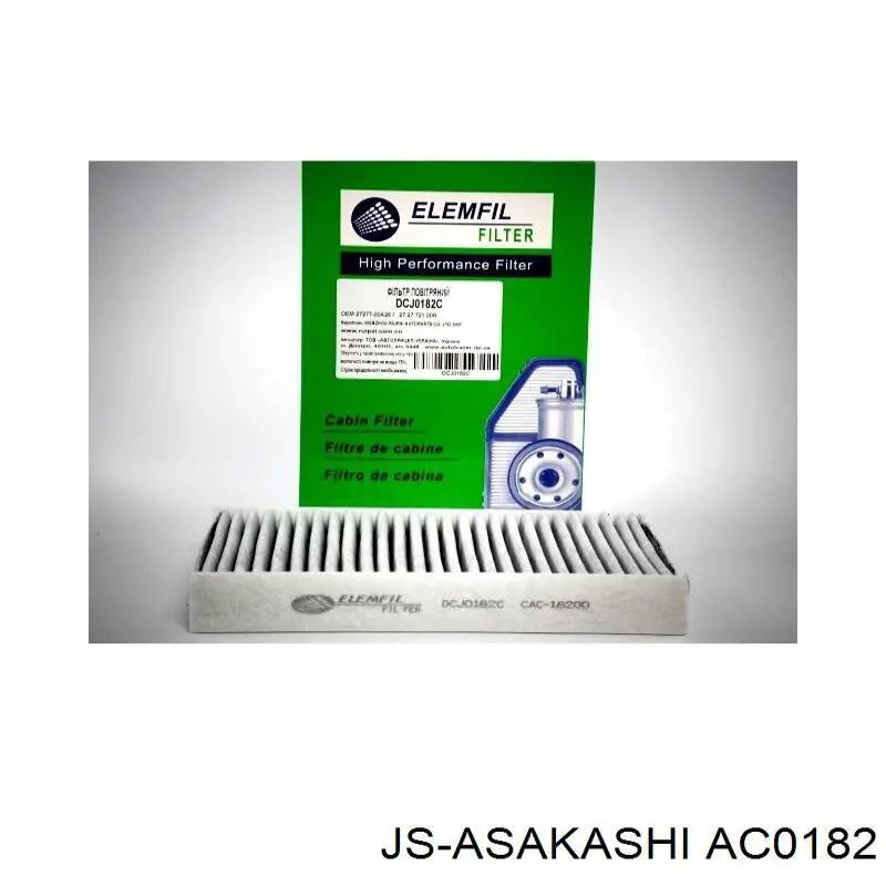 Filtr kabiny JS Asakashi AC0182 cena, od 8,39 USD