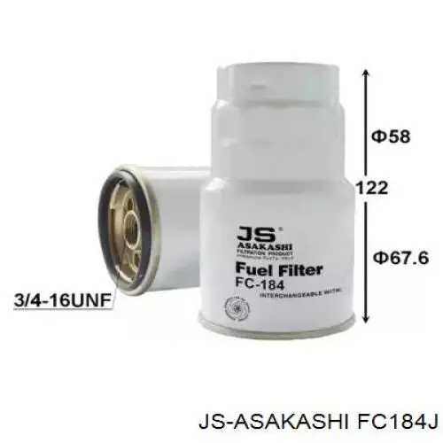 Filtr paliwa JS Asakashi FC184J cena, od 9,63 USD