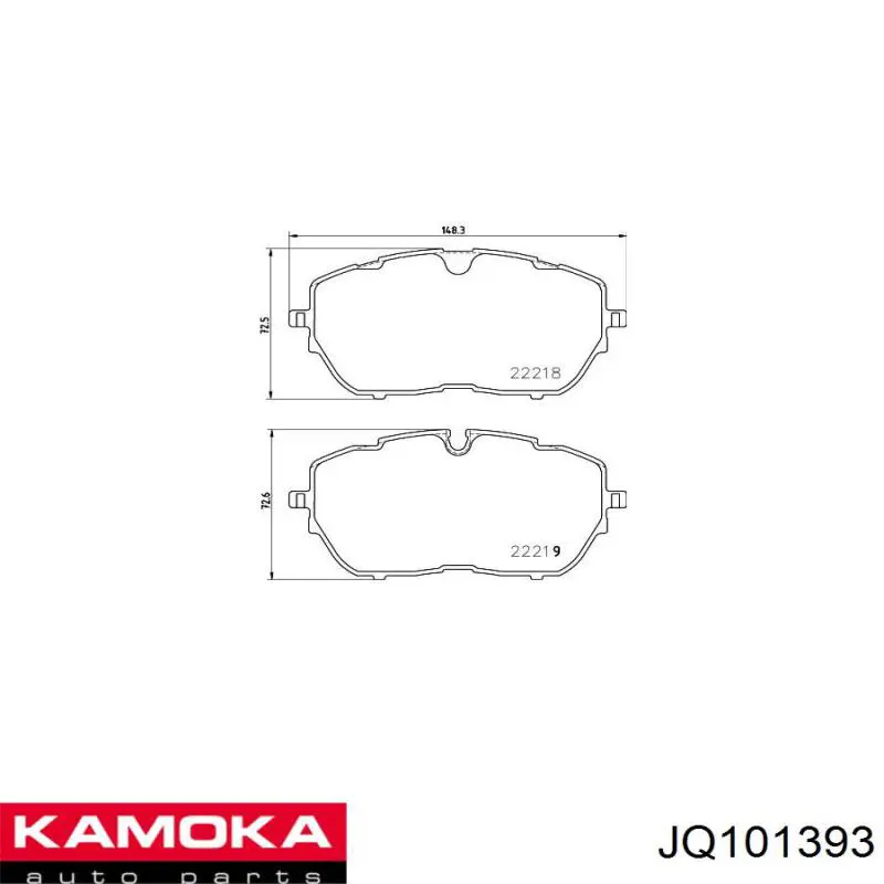 Klocki hamulcowe przednie tarczowe Kamoka JQ101393 cena, od 45,42 USD