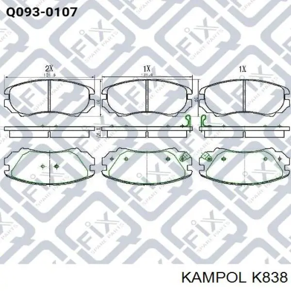 Do koszyka K838 Kampol Klocki hamulca ręcznego