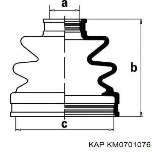 KM0701076 KAP Osłona przegubu homokinetycznego półosi przedniej zewnętrzna