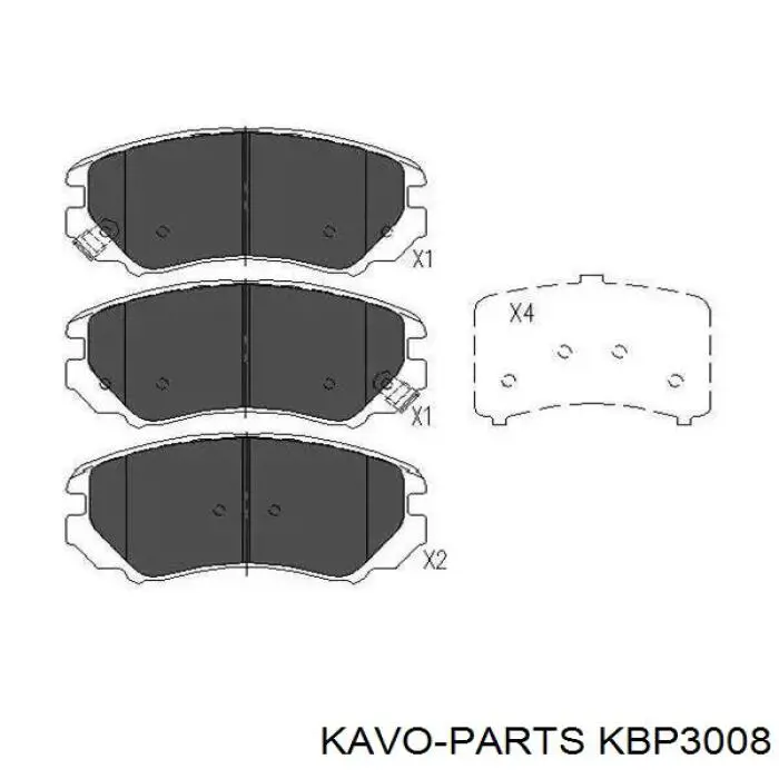KBP-3008 Kavo Parts klocki hamulcowe przednie tarczowe
