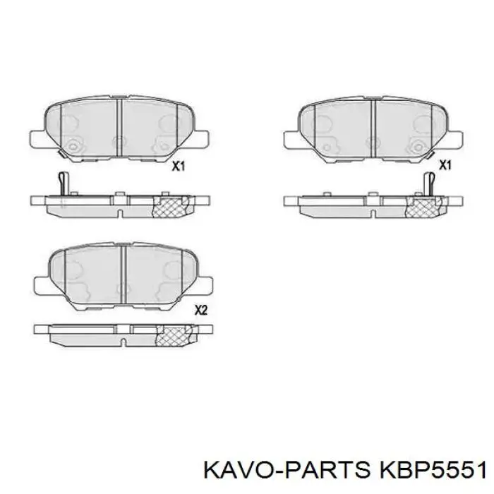 KBP-5551 Kavo Parts okładziny (klocki do hamulców tarczowych tylne)