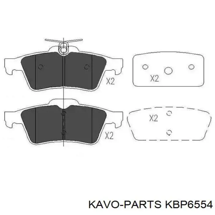 Okładziny (klocki) do hamulców tarczowych tylne Kavo Parts KBP6554 cena, od 23,07 USD