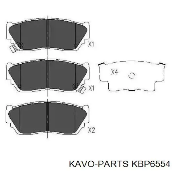 Do koszyka KBP6554 Kavo Parts Okładziny (klocki) do hamulców tarczowych tylne