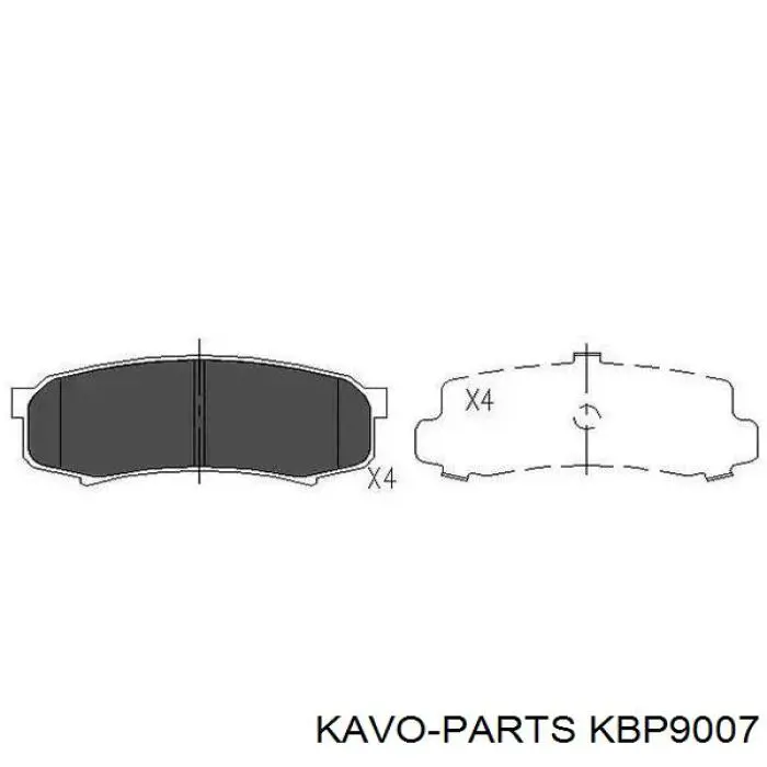 KBP-9007 Kavo Parts okładziny (klocki do hamulców tarczowych tylne)