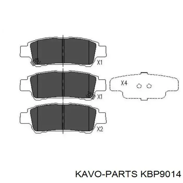 KBP-9014 Kavo Parts okładziny (klocki do hamulców tarczowych tylne)