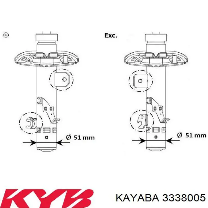 3338005 Kayaba Amortyzator przedni lewy