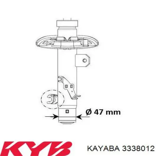 3338012 Kayaba Amortyzator przedni prawy