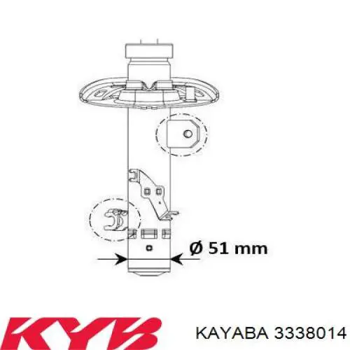 Amortyzator przedni prawy Kayaba 3338014 cena, od 64,16 USD