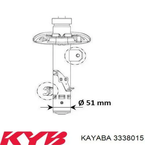3338015 Kayaba Amortyzator przedni lewy