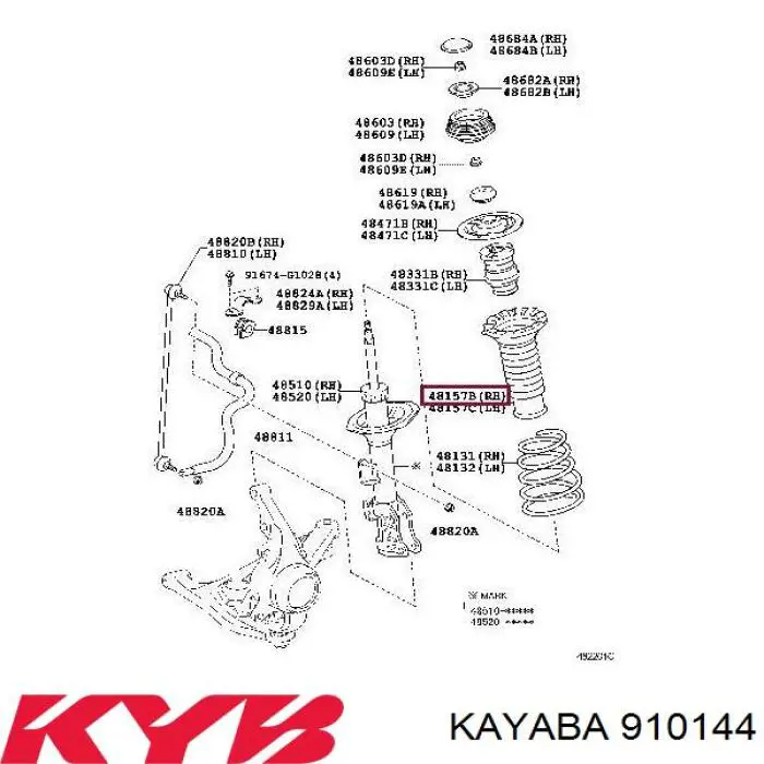 910144 Kayaba Odbój amortyzatora przedniego + osłona